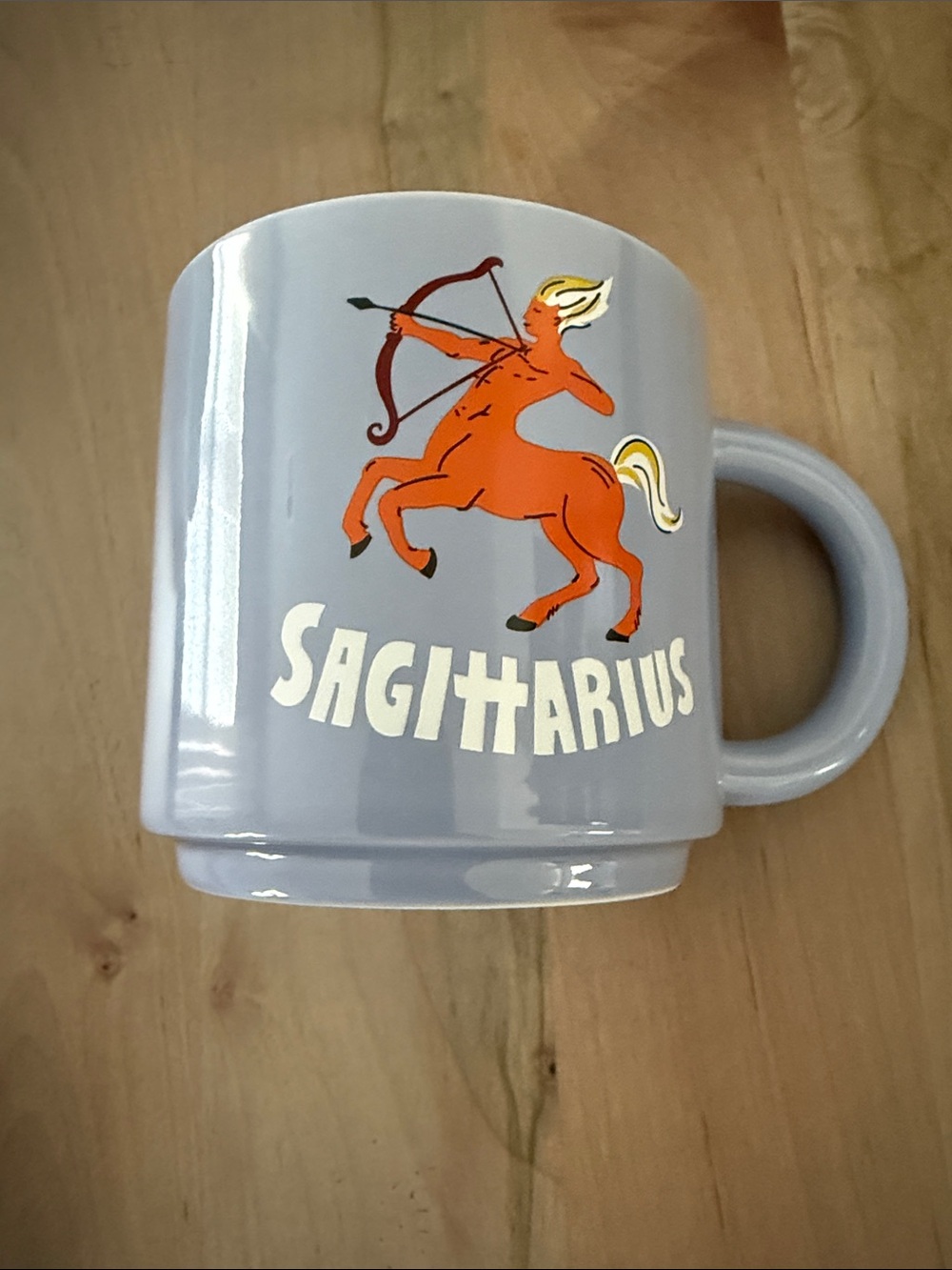 Room Essentials Gray Ceramic Sagittarius Mug with Orange Centaur